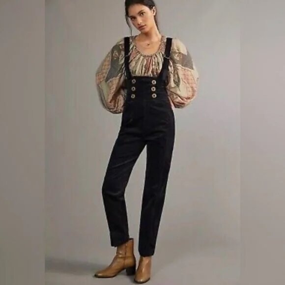 🌌 Anthropologie Midnight Blue Corduroy Overalls – US 6 🌌 - Picture 2 of 13